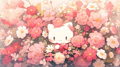 4K 花丛猫咪