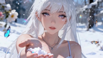 雪境白发少女