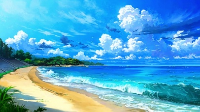 唯美蓝天大海4K