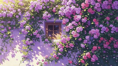 窗外的鲜花