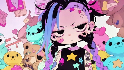 个性卡通俏皮女孩