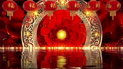 中国风灯笼金色花纹