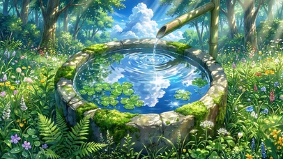 林间泉水池