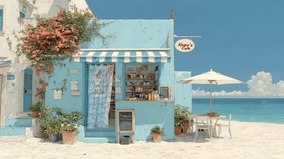 日系海边便利店