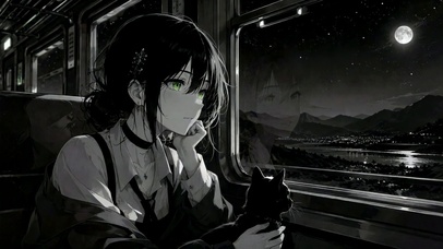 月夜列车少女与黑猫蕾塞