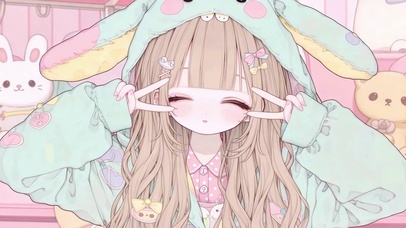 可爱兔耳萝莉小女孩