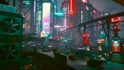 赛博朋克城市夜景