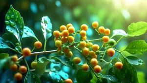 下雨天新鲜水果橘子砂糖桔子