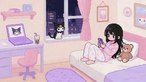 像素风少女的房间