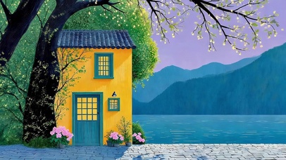 湖边的小屋