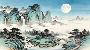 月夜山水