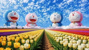 治愈郁金香花田风景壁纸