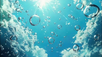 蓝色海洋梦幻氧气泡泡