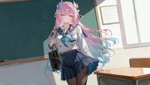 教室里可爱女孩