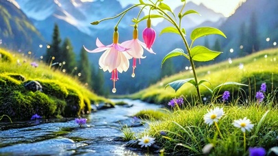 治愈小河灯笼花4K