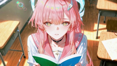 午后课堂里的粉发少女爱弥斯