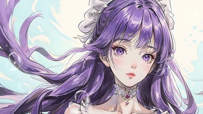 紫发美少女