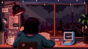 深夜学习少女