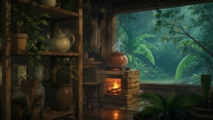 雨林畔的暖灶小屋