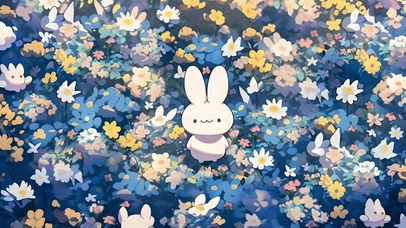 花卉兔子