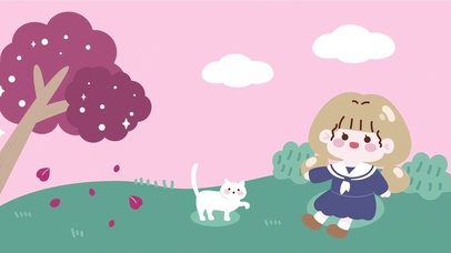 女孩和猫