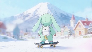 励志兔耳萌娃滑雪小清新壁纸