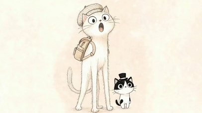 长腿猫咪与可爱小猫咪