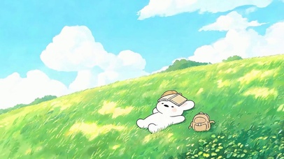 护眼白云树木