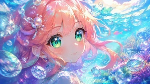 海底梦幻粉发二次元少女