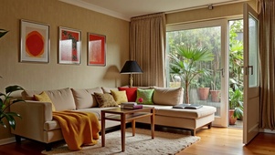 【雨景】米色客厅