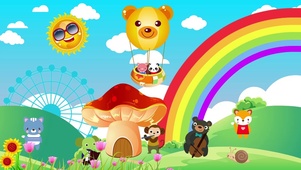 彩虹小动物儿歌背景