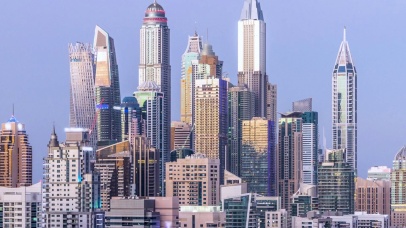 4K 高清 迪拜码头塔时光流逝