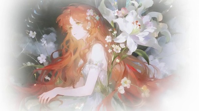 雾白梦幻百合花少女
