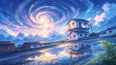 雨后小镇