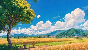 风过稻田秋收时