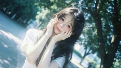 阳光下可爱女孩
