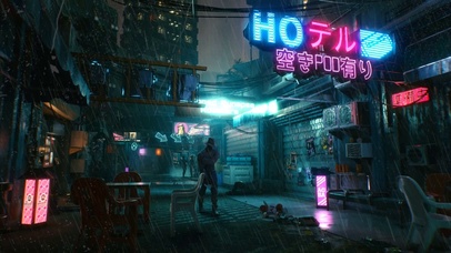赛博朋克城市夜景