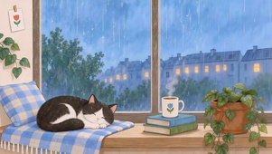 静听雨声的猫