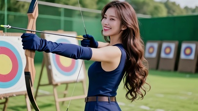 靶场射箭长发美女3