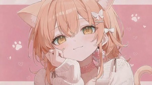粉桃猫耳