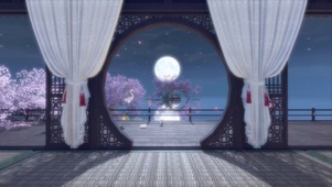 古风阁楼赏月