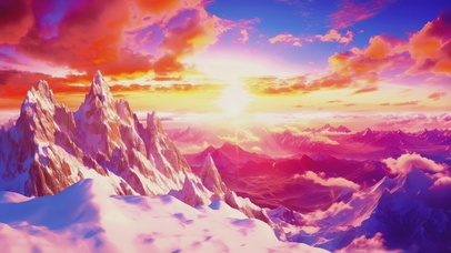 唯美冬日雪山美景