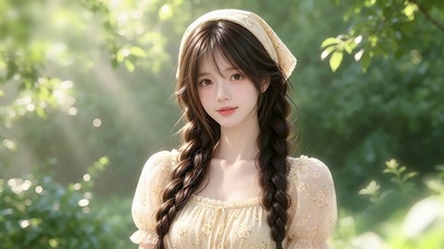 唯美森系田园风少女