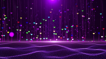 4K紫色唯美心形