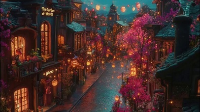 繁华静谧温馨小镇街道