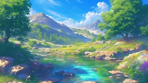 小溪草原