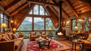 【雨景】郊外的木屋别墅