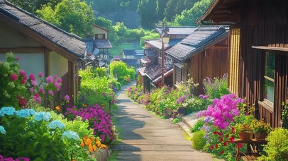 春日乡村小镇街道