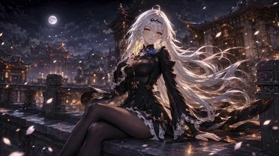 月下古风少女