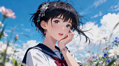 晴空花海的二次元美少女